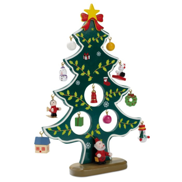 Kleiner Deko Weihnachtsbaum mit 12 Anhängern für festliche Stimmung