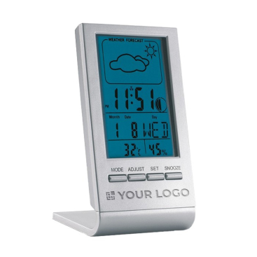 Wetterstation mit blauem LCD-Display zum Bedrucken