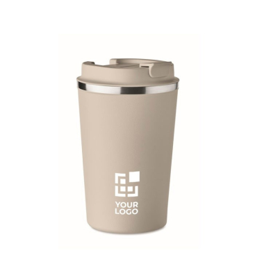 Doppelwandiger Thermobecher To Go aus Edelstahl mit Logo, 350ml