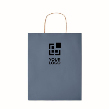 Mittelgroße recycelte Papiertüte mit Firmenlogo, 90 g/m²