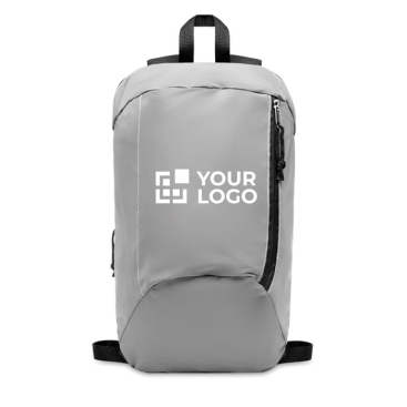 Reflektierender Rucksack aus Polyester Ansicht mit Druckbereich