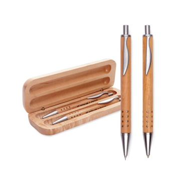 Nachhaltiges Set mit Kugelschreiber und Holzbleistift bedrucken