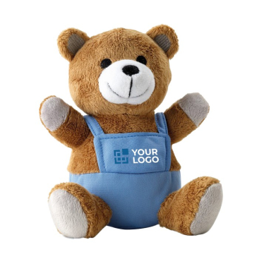 Bedruckbarer Stofftier-Teddybär in Latzhose für Kinder