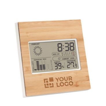 Wetterstation mit Bambusgehäuse zum Verschenken