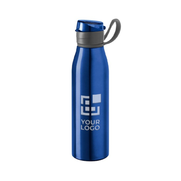 Elegante Aluminiumflasche mit Silikonband und Schlaufe, 650 ml