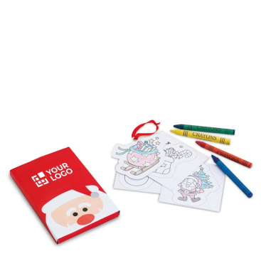 Weihnachtliches Malset für Kinder mit bunten Wachsmalstiften