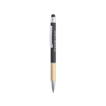 Touchpen aus Aluminium und Bambus Ansicht mit Druckbereich