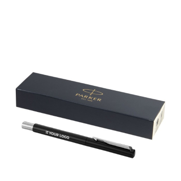 Eleganter Tintenroller der Marke Parker mit schwarzer Tinte bedrucken