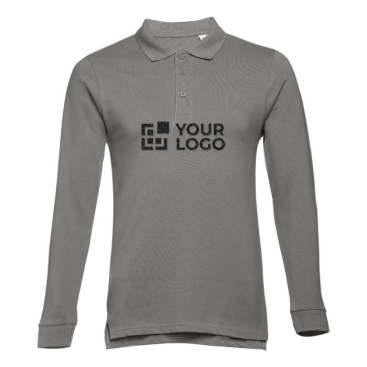 Langärmeliges Poloshirt aus Baumwolle, 210 g/m², THC Bern