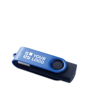 Billiger USB-Stick mit schwarzem Gehäuse und farbigem Metallclip