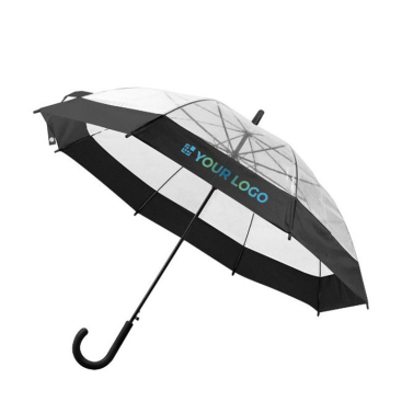 Durchsichtiger automatischer Regenschirm mit farbigen Details, Ø 98 cm