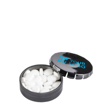 Metalldose mit zuckerfreien Minzbonbons mit Logo