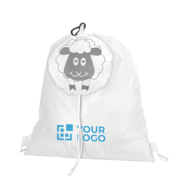Sportbeutel aus Polyester in Tierform Ansicht mit Druckbereich