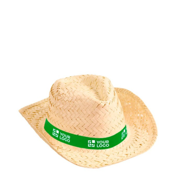 Strohhut mit Band in verschiedenen Farben mit Logo