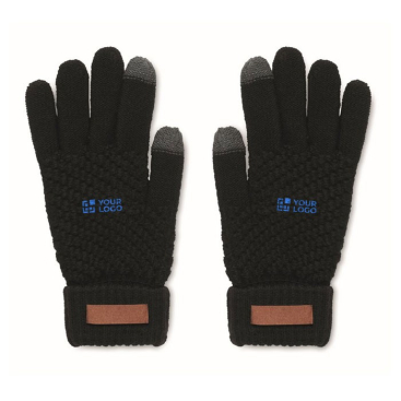 Taktile Handschuhe aus RPET mit Logo auf dem Label bedrucken