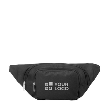 Bauchtasche aus 600D-Polyester mit zwei Reißverschlussfächern