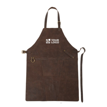 Schürze aus Leder mit Metallring und verstellbaren Bändern