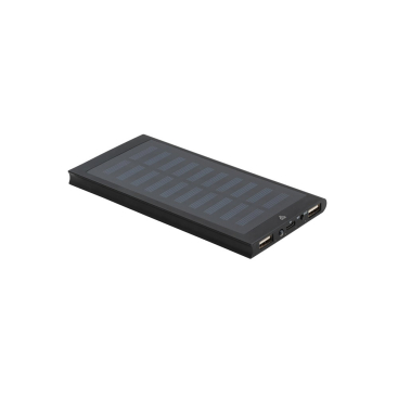 Aluminium-Powerbank mit Solarpanel und Taschenlampe, 8.000 mAh