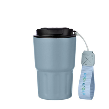 Trinkbecher aus Edelstahl mit passender Trageschlaufe, 320 ml