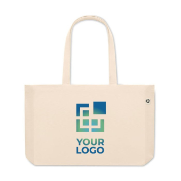 Tasche aus recyceltem Canvas mit langen Henkeln und Bodenfalte