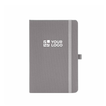A5-Notizbuch mit Hardcover aus recyceltem Polyester, Innentasche und linierten Seiten