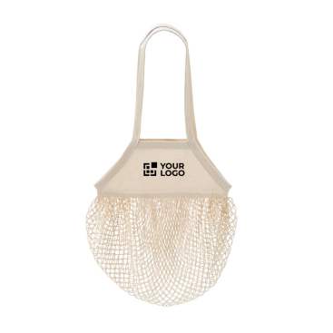 Einkaufstasche aus Baumwollnetz mit langen Henkeln, 180 g/m²