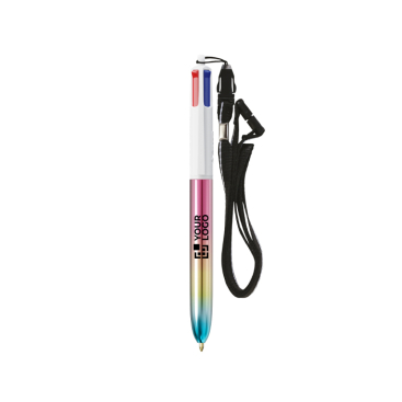 Kunststoffkugelschreiber mit metallischem Farbverlauf-Effekt und 4-Farben-Tinte BIC®