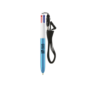 Kugelschreiber aus Kunststoff mit Metallic-Finish und 4-Farben-Tinte Shine BIC®