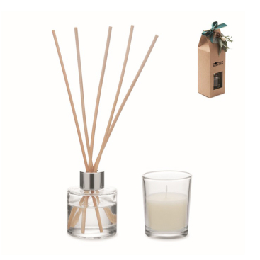 Aromaset mit Diffusor aus Glas und Vanille-Duftkerze