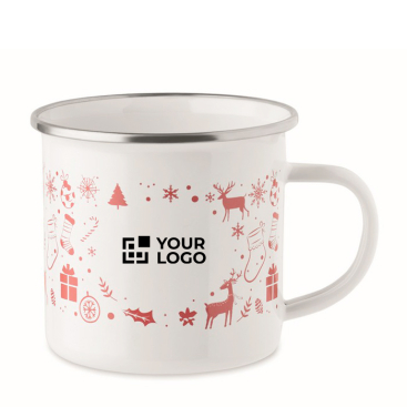 Emaillierter Metallbecher im Weihnachtsstil in Einzelbox 300 ml