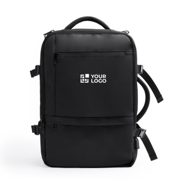 Erweiterbarer Reiserucksack aus PU-Leder mit Laptopfach für 17''