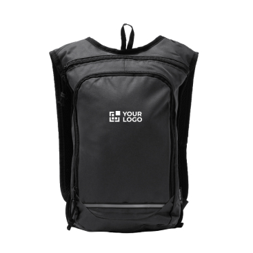 RPET-Rucksack mit Reflexband und doppelten Reißverschlüssen