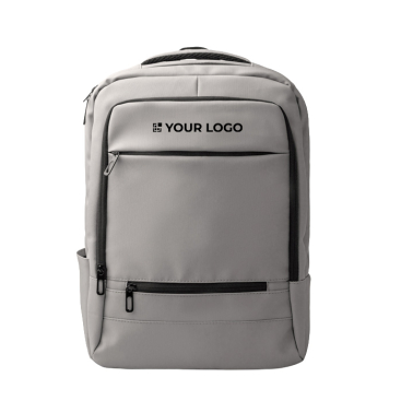 Business-Rucksack aus Kunstleder mit doppeltem gepolstertem Fach, 17 Zoll