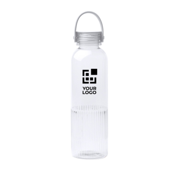 Geriffelte Trinkflasche aus recyceltem Kunststoff mit Tropfschutz, 550 ml