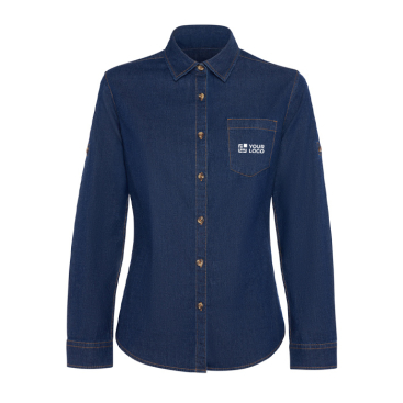Damen-Jeanshemd aus Baumwolle, langarm 210g/m² Roly Direct Lujan