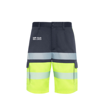 Zweifarbige Warnschutz-Shorts mit vielen Taschen, Unisex, Roly Lada