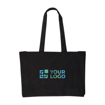 Oeko-Tex®-Stofftasche aus Baumwolle mit Bodenfalte, 280 g/m2