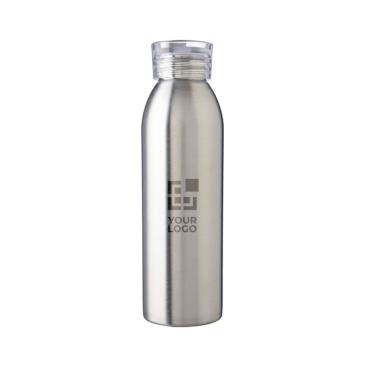 Recycelte Stahlflasche mit Deckel und Silikonband, 650 ml