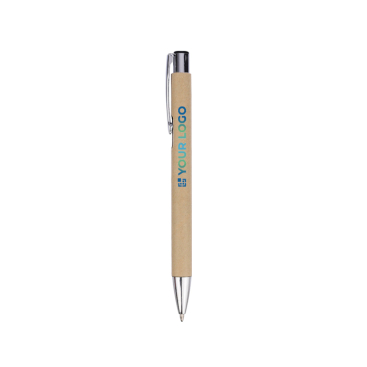 Druckkuli aus recyceltem Karton mit Chrom, schwarze Tinte