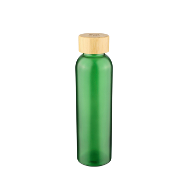 Farbige Glasflasche mit matter Beschichtung und Bambus-Schraubdeckel 500ml