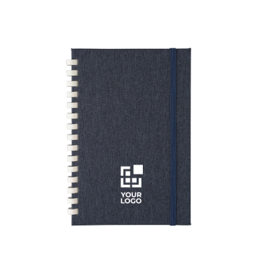 A5-Notizbuch aus Recycling-Kunststoff, Gummiband, liniert