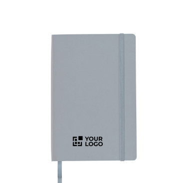 A5-Notizbuch aus Recycling-PU, Gummiband, linierte Seiten