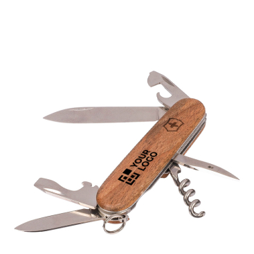 Victorinox Taschenmesser aus Edelstahl und Walnussholz mit 10 Funktionen