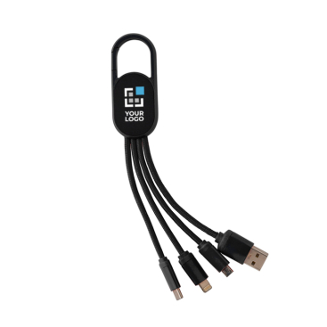 4-in-1-Ladekabel-Set mit Karabiner und beleuchtetem Logo