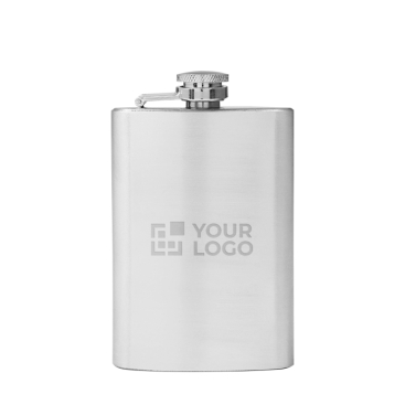 Edelstahl-Taschenflasche 100 ml, Schraubverschluss, personalisierbar