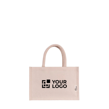 Kleine Tasche aus recycelter Baumwolle mit kurzem Griff