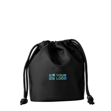 Kleine elegante Nylontasche mit schwarzen Kordelzug