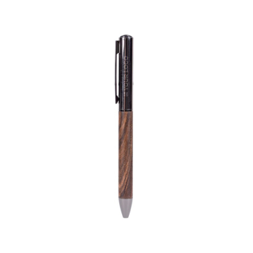 Eleganter Drehmechanik-Kugelschreiber aus Holz mit blauer Tinte
