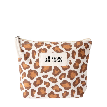 Kulturtasche aus recycelter Baumwolle mit Animal-Print