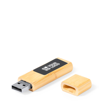 Bambus USB Stick mit Magnetverschluss und beleuchteter Druckfläche